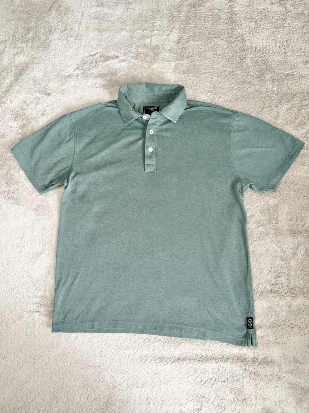 Todd Snyder Men’s Pique Knit Top Polo Shirt Short Sleeve Size Small In Green